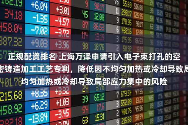 正规配资排名 上海万泽申请引入电子束打孔的空腔燃机花边螺钉精密铸造加工工艺专利，降低因不均匀加热或冷却导致局部应力集中的风险